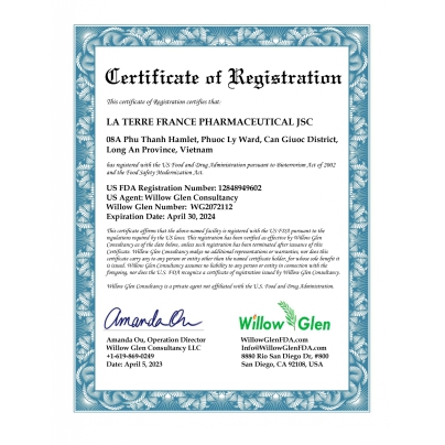 FDA-LA-TERRE-FRANCE-Certificate-2023