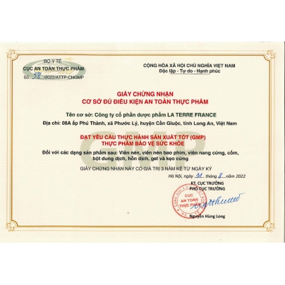 Giấy chứng nhận GMP 2022