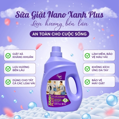 Sữa giặt nano bạc Xanh Plus 1 thùng 4 can 3,2 Lít